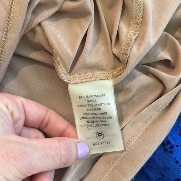 Anthropologie Tracy Reese Cerulean sky blue lace overlay dress 6 - Picture 11 of 13